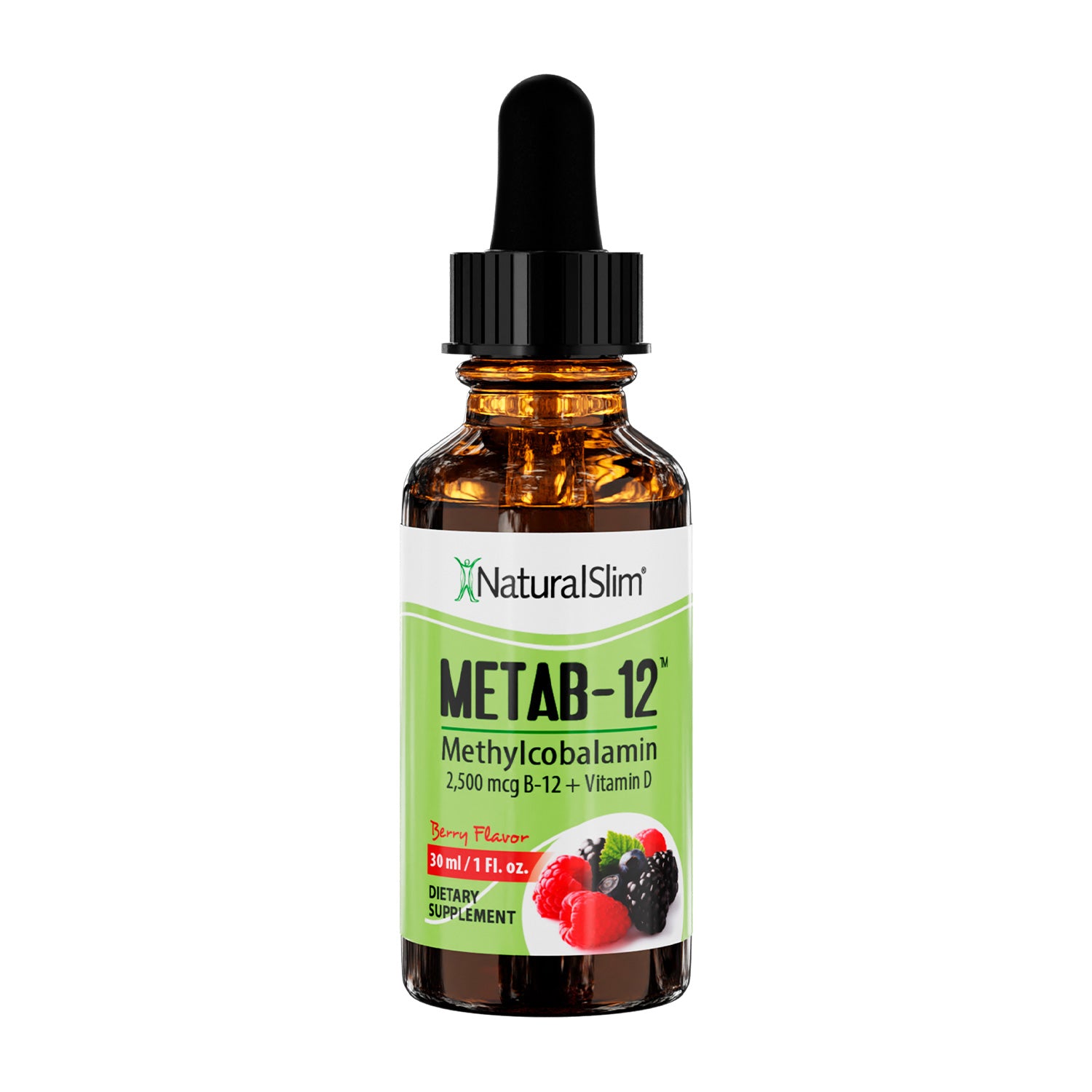 Metab-12 | Berry Liquid Vitamin B-12 (methylcobalamin) + Vitamin D