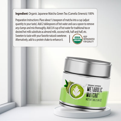 Metabolic Matcha Tea - supplement facts label